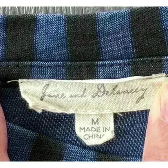 Jane & Delancey Anthropologie Dress Sz Medium Long Sleeve Knee Length Striped - Picture 7 of 9